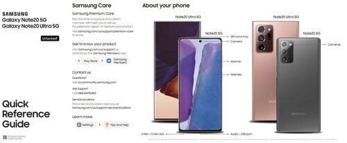 Samsung Galaxy Note20 5G Quick Reference Guide