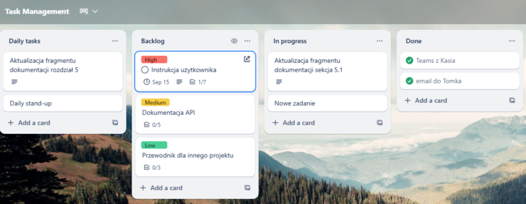 Lista czynności uwzględniająca priorytety i mniejsze zadania